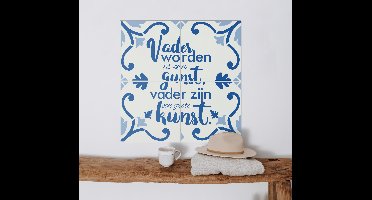 Blauwe tegelsticker tekst