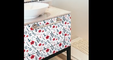 Badkamer meubel sticker bloemen