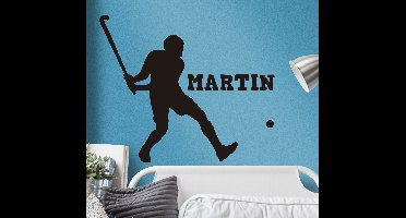 Muursticker kinderkamer hockey met naam