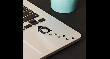 Laptop sticker voetafdrukken hond