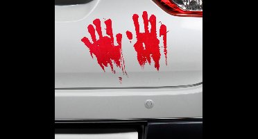 Auto sticker bebloede handen