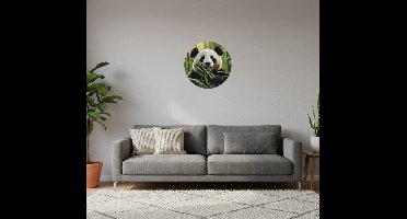 Muursticker blije panda cirkel