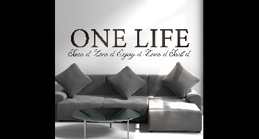 Muursticker woonkamer met motivatie one life