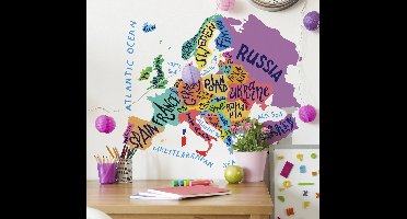 Muurstickers tekst europa kaart