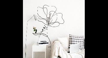 Bloemen muursticker minimalistische tekening