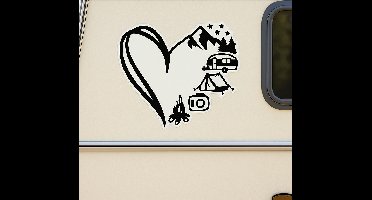 Caravan sticker avontuurlijke hart composiet