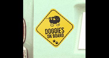 Baby aan boord sticker Hond in auto