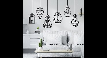 Muurstickers woonkamer lampoin met lichtjes sillouet