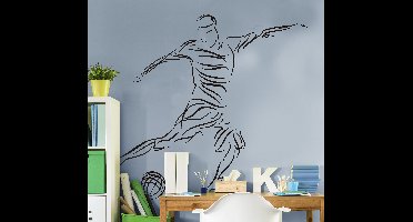 Muursticker voetbal silhouette voetballer