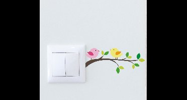 Muurstickers dieren vogeltjes op takje