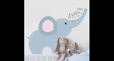 Muurstickers dieren olifantje met naam