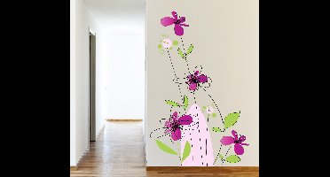 Sticker bloemen modern abstract