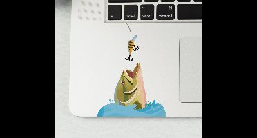 Zelfklevende laptopsticker met vis