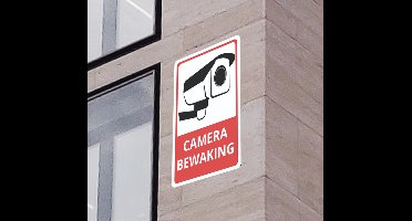Camerabewaking rode en zwarte bord zelfklevende sticker