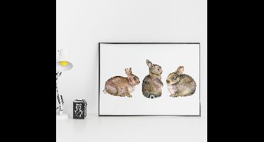 Stickers boerderijdieren Realistisch konijn