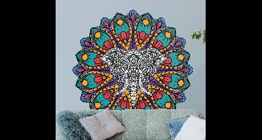 Stickers bloemenpatroon Kleurrijke olifant mandala