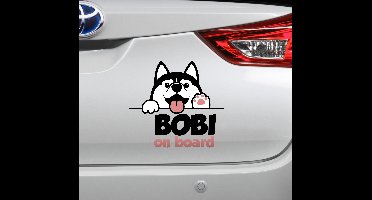 Autostickers Hond met aangepaste naam