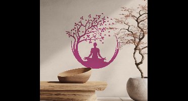 Wandsticker met yoga boom ontwerp