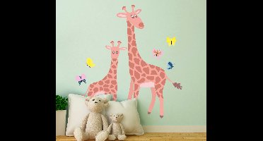 Dieren stickers Ouder en kind vlindergiraf