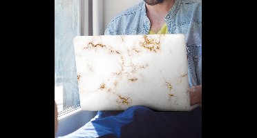 Stickers gouden en wit marmer voor laptop