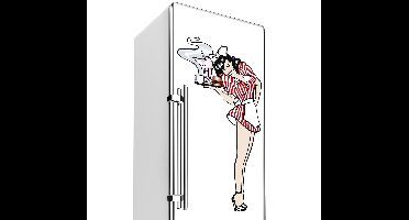 Koelkast sticker serveerster rokje