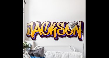 Muursticker urban graffiti met naam