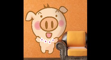 Sticker kinderen hawaiaans varken