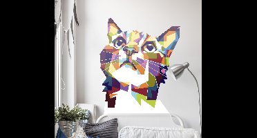 Stickers kunst Splash kleur kleurrijke kat