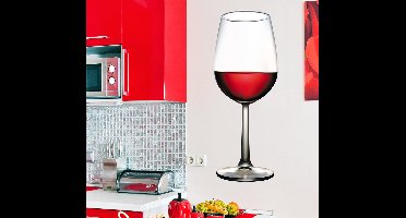 Sticker glas wijn