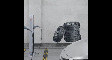 Sticker gestapelde banden