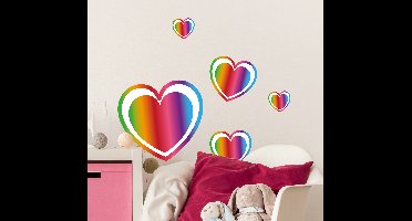 Muurstickers liefde Pack hart gradiënt regenboog