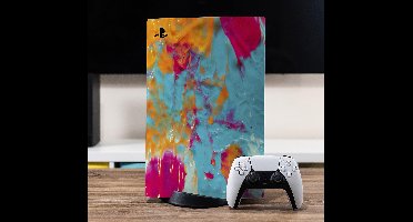 PS5 sticker Regenboog marmer