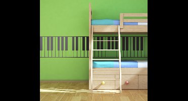 Muursticker woonkamer piano toetsen