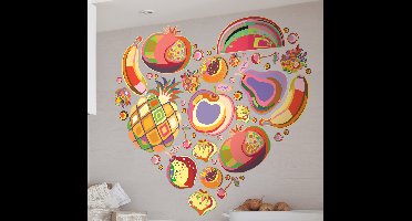 Muursticker decoratief hart fruit