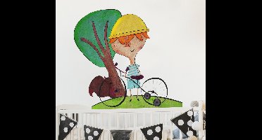 Kinderen jongen fiets sticker