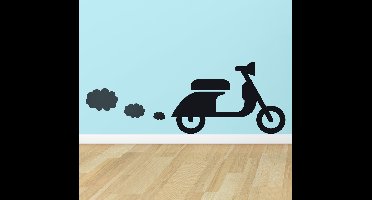 Muursticker Scooter Met Wolkjes