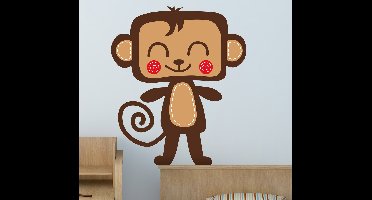 Sticker kinderkamer vrolijke aap