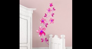 Roze bloemen muursticker