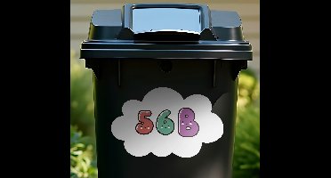 Container sticker Kleurrijke cijfers met wolken