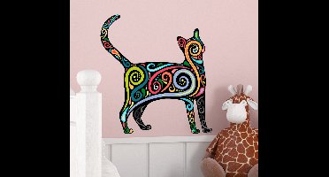 Sticker dieren kat kleuren