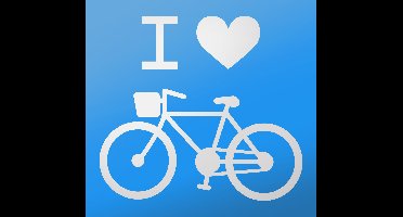 Decoratie stickers auto ik hartje fietsen