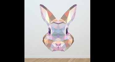 Muursticker woonkamer dieren geometrisch konijn