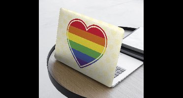 Stickers voor laptop Gay pride plat in hartvorm