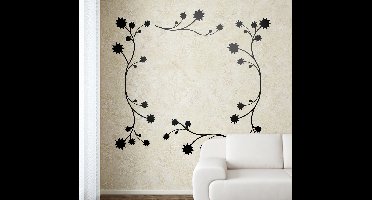 Muursticker woonkamer frame van bloemen