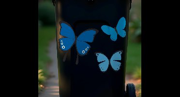 Kliko sticker zwarte en blauwe vlindervleugel