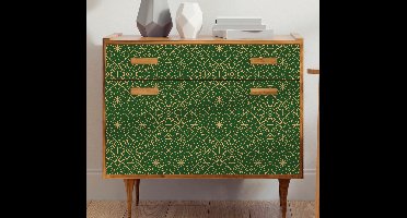 Meubel sticker Elegant groen en goudpatroon