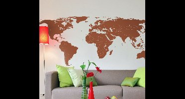 Wereldmap met grenzen sticker