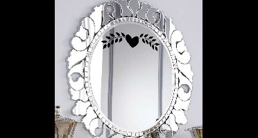 Hart ornament spiegel sticker badkamer