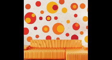 Set van 45 Verschillende cirkels sticker oranje