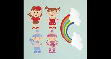 Sticker verzameling kinderen regenboog